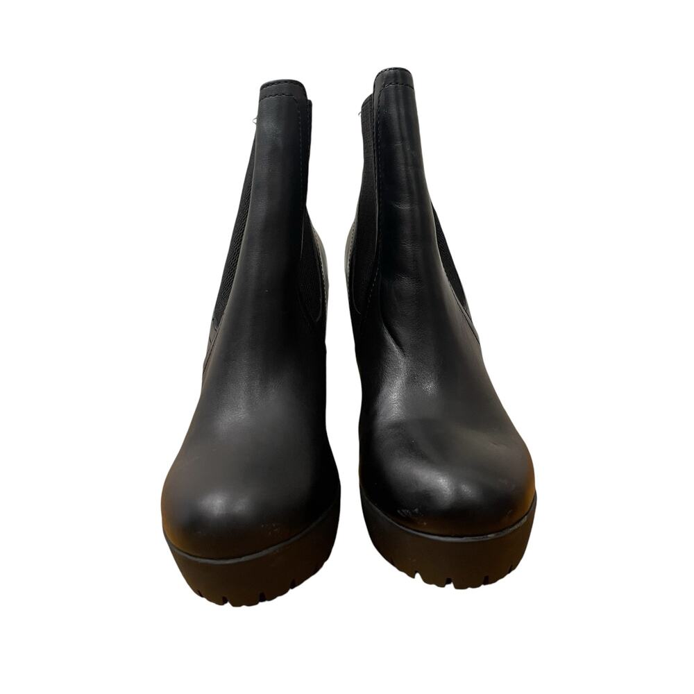 Steve Madden Amandaa Black Leather Almond Toe Platform Ankle Bootie Size 8.5 - Picture 3 of 11